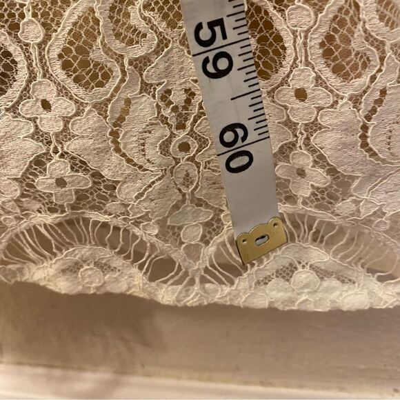 Lulus Like a Fairytale White beige Lace Maxi Dress formal wedding prom -Small - Picture 8 of 9